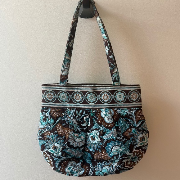Vera Bradley Retired Java Blue Morgan Purse - Picture 2 of 5
